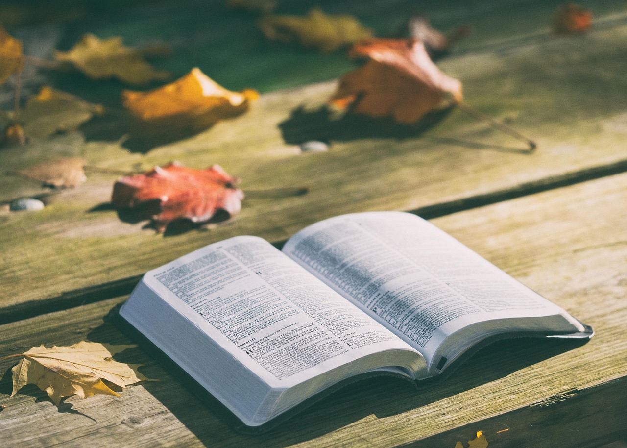 open bible sunlight table